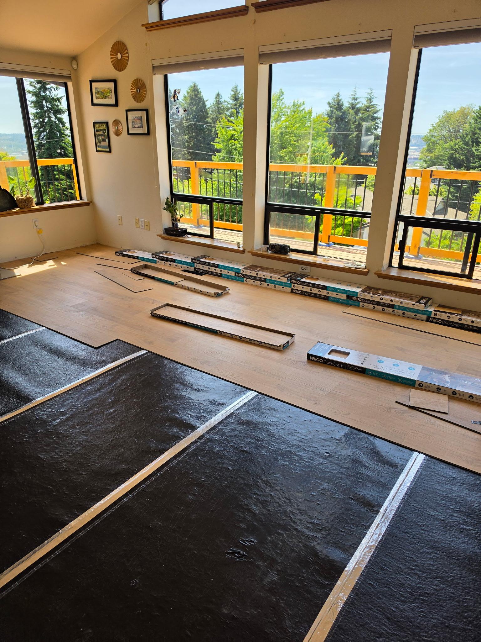 Luxury vinyl plank flooring installation